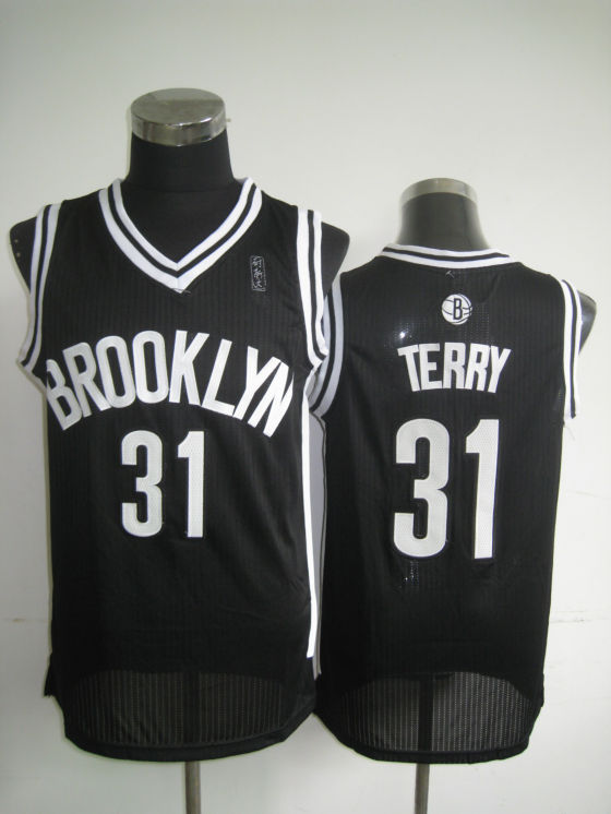 NBA Brooklyn Nets 31 Jason Terry Authentic Road Black Jersey